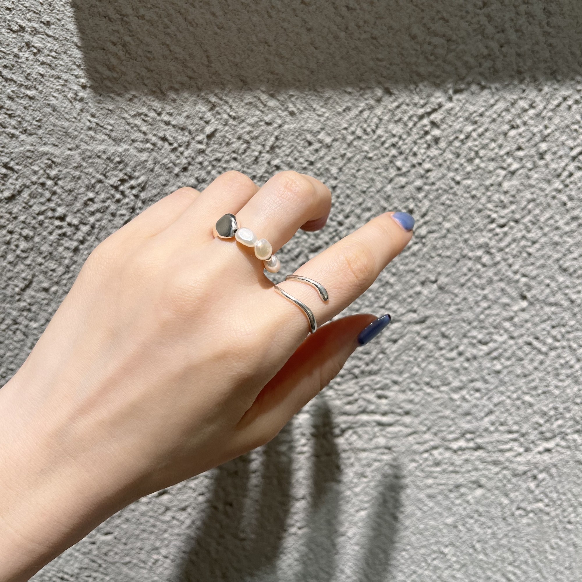 【⛓️silver925の淡水パールリング🫧】