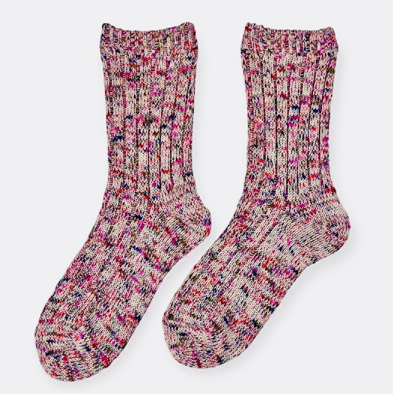 ポップな色使いが可愛い！『裏シルク二重編みソックス(内側シルク平編みタイプ)』