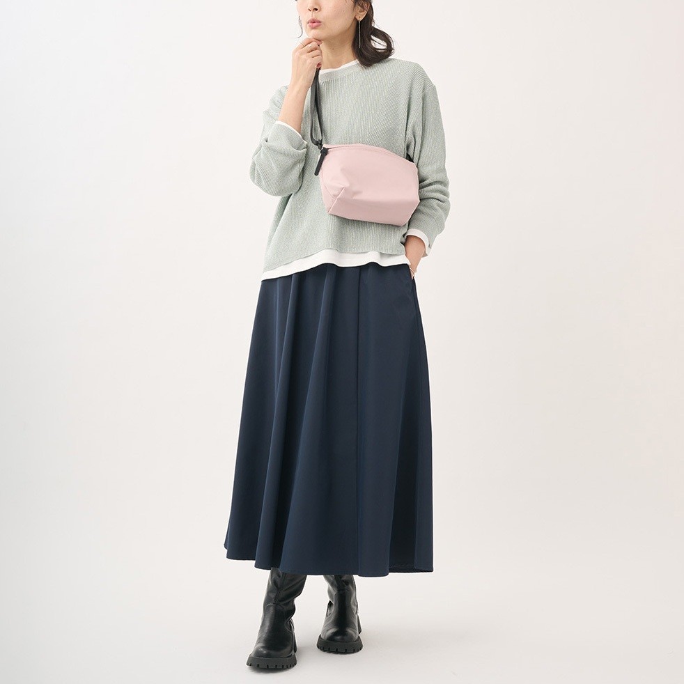 体型カバーも叶う上品Aラインスカート【すごナノ撥水】タフタフレアスカート