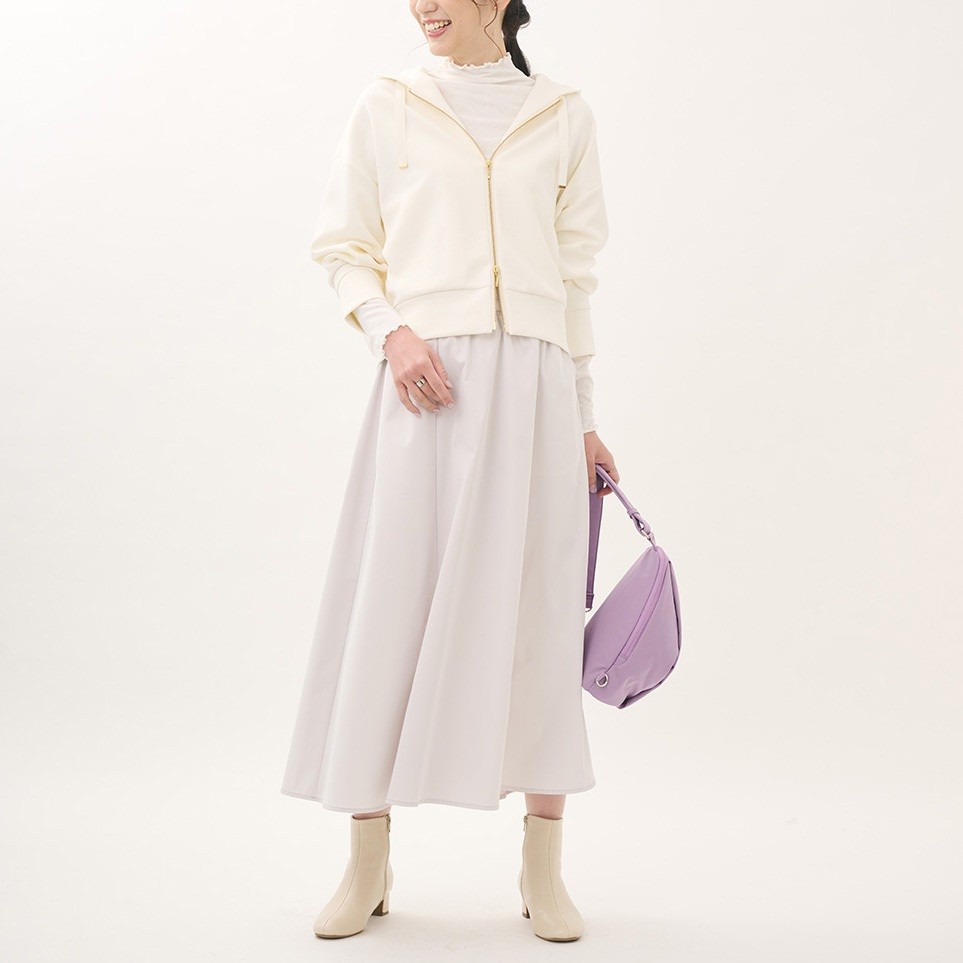 体型カバーも叶う上品Aラインスカート【すごナノ撥水】タフタフレアスカート