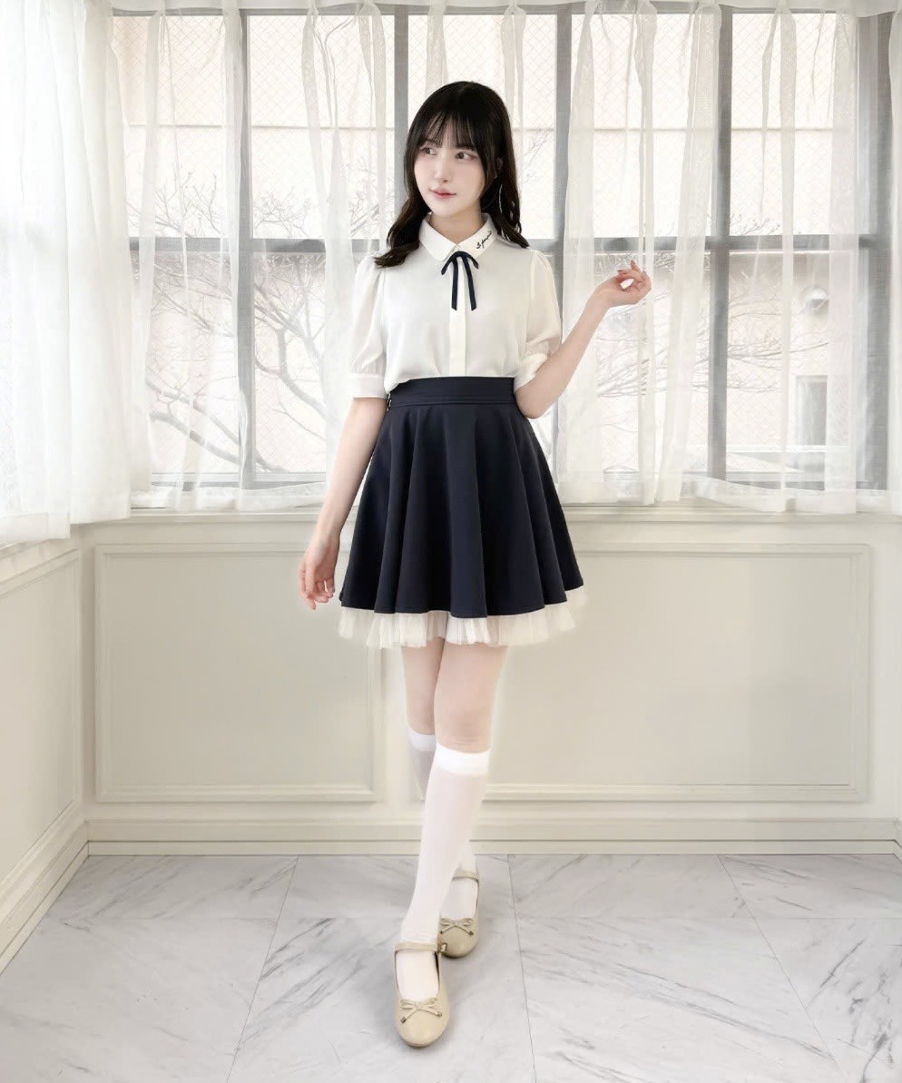 プレッピームード満点のリボンタイ付きのブラウス♡