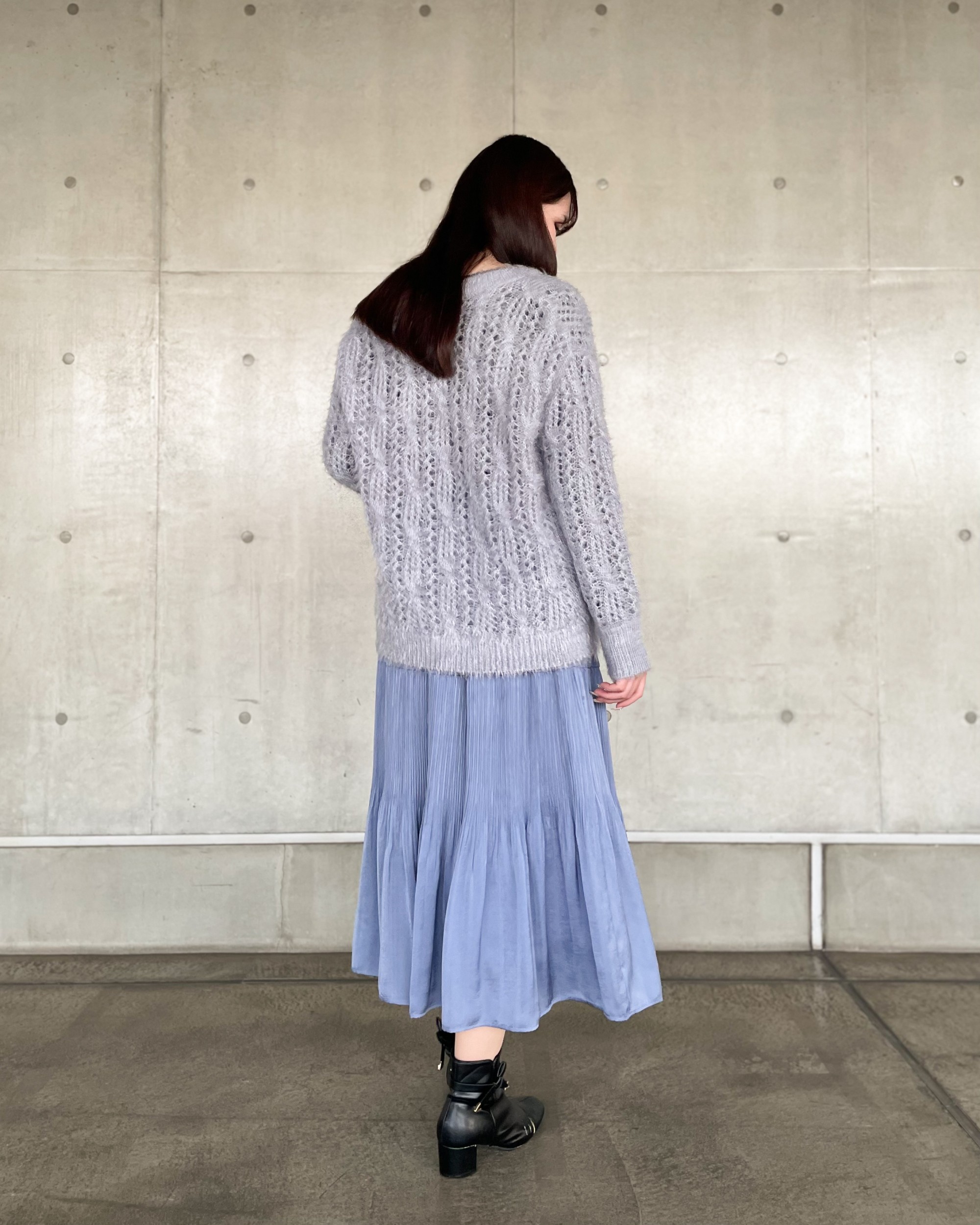 レース編みシャギーニット