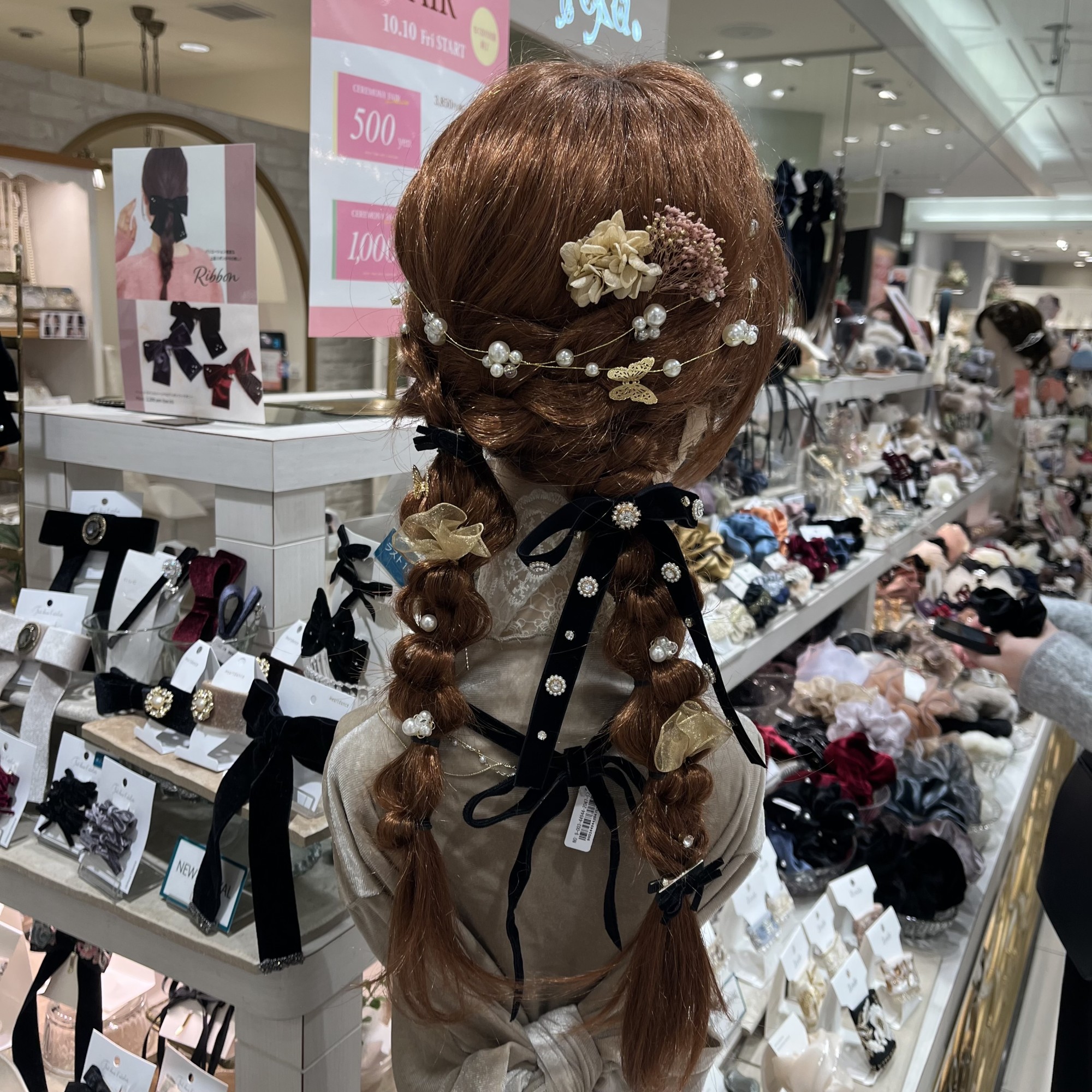 【recommend 𐂂】bijou ribbon フックポニー🧣・:*