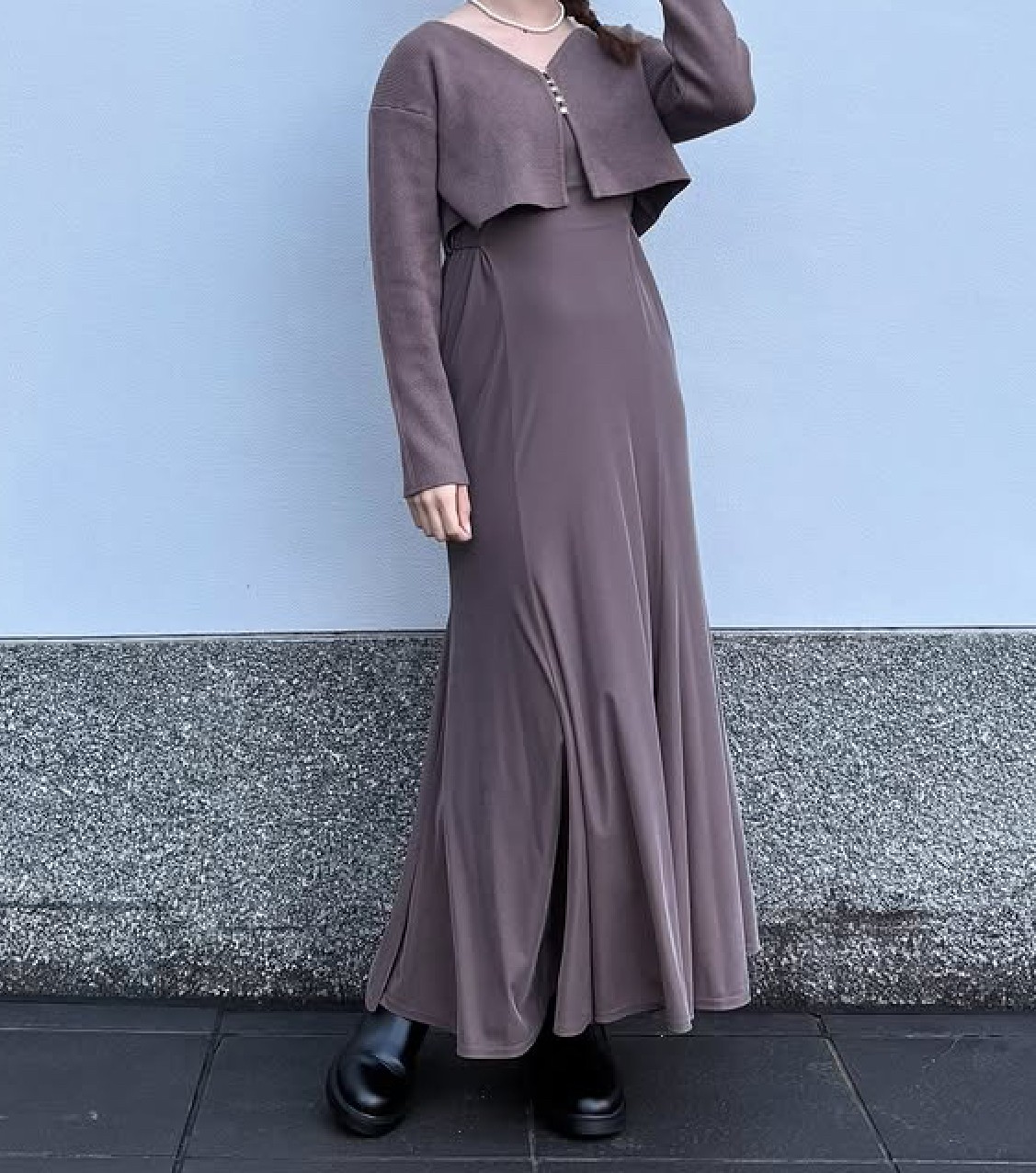 ~素材から秋冬意識!ベロアワンピースコーデ🥐~