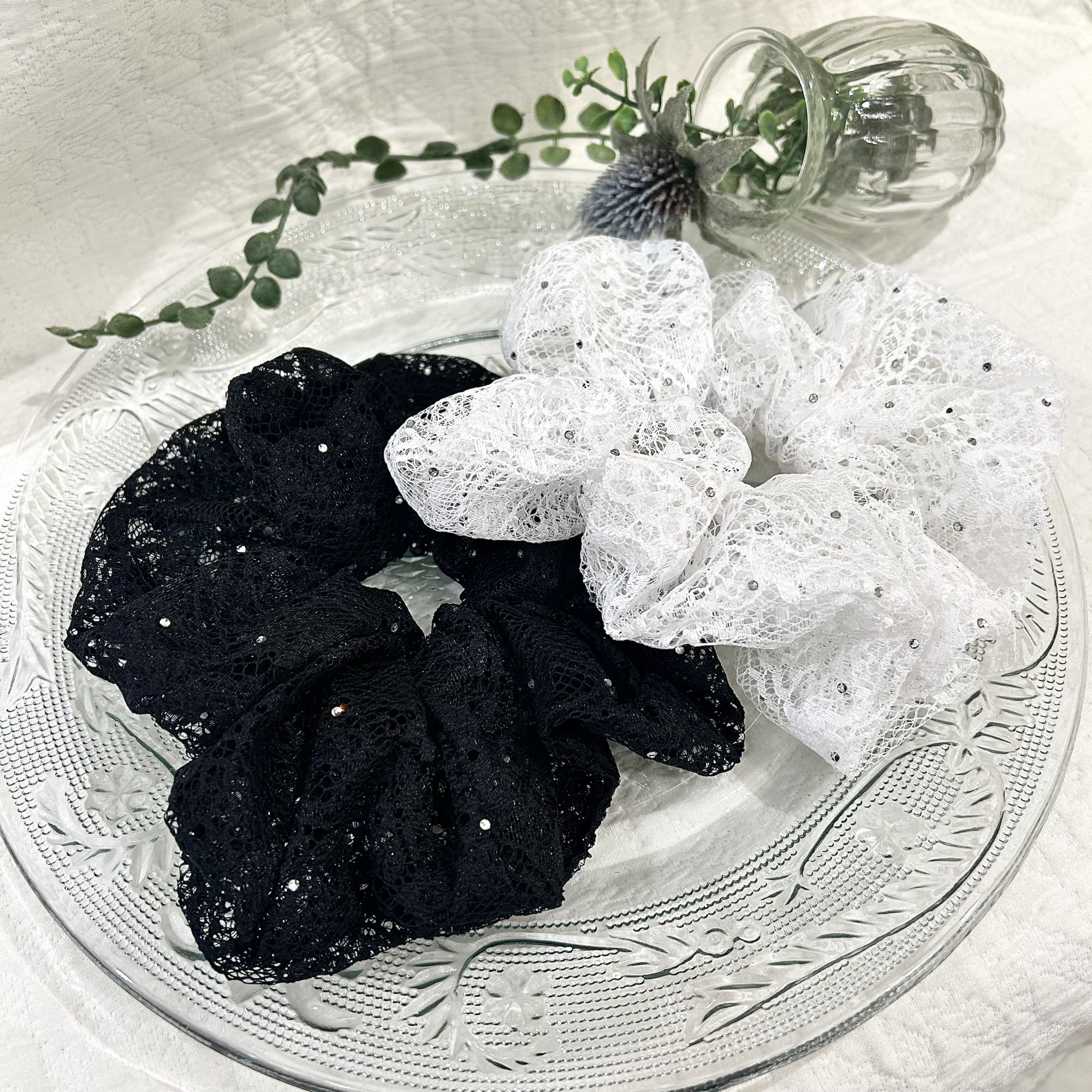 【New♥】ラインストーンレースシュシュ✧*。
