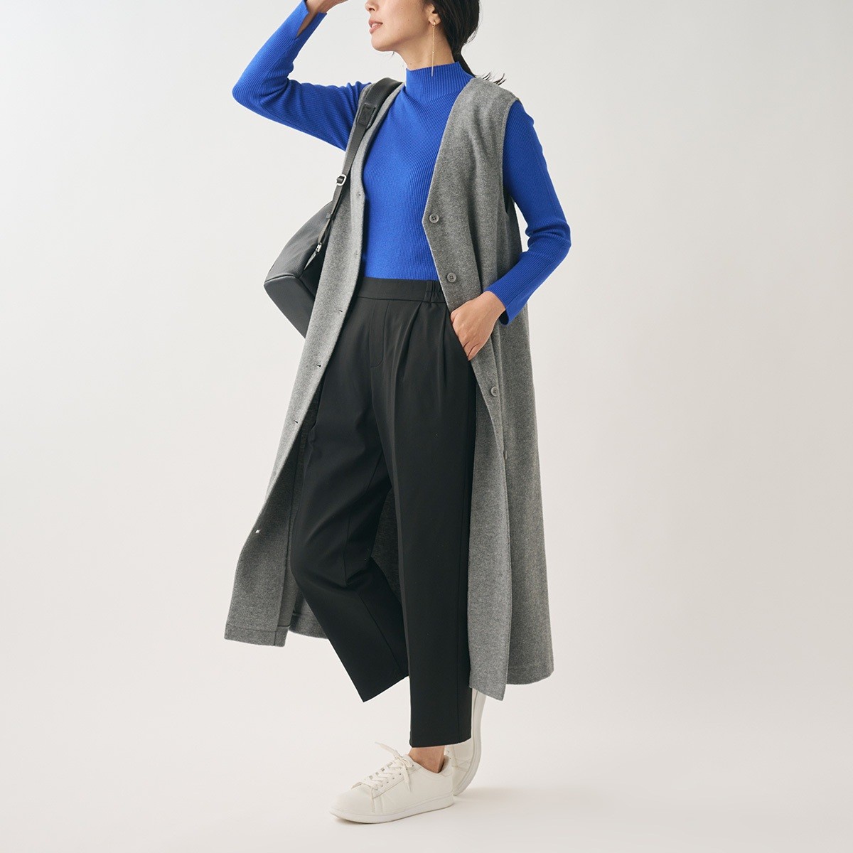 前後2WAYで着回し自由!起毛ジャージージャンパースカート