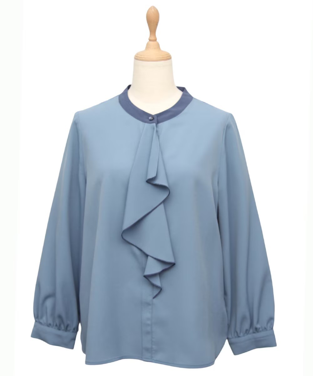 手間いらずでスタイリッシュ✨配色フリルブラウス