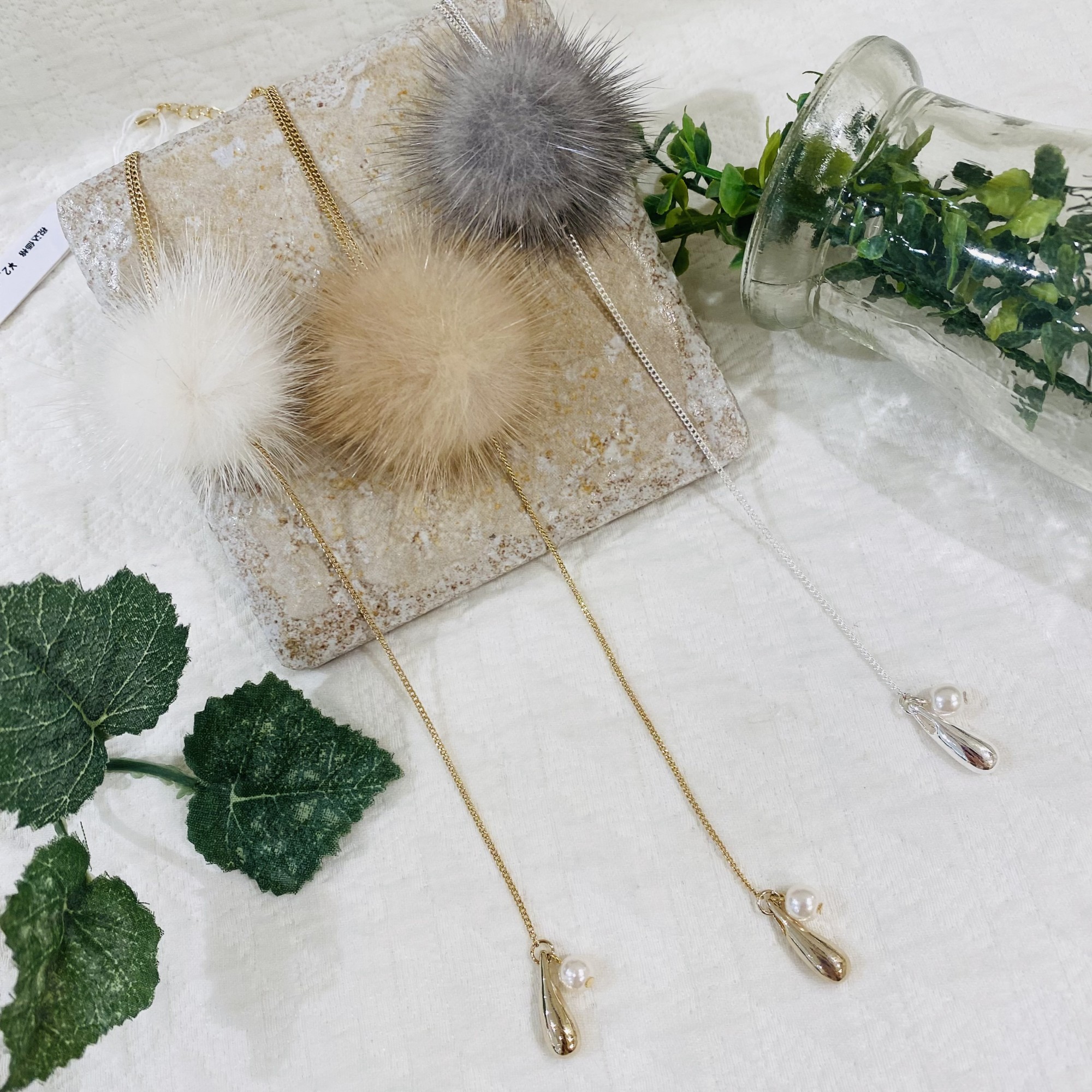 「再入荷」フェイクファーY字ネックレス✨