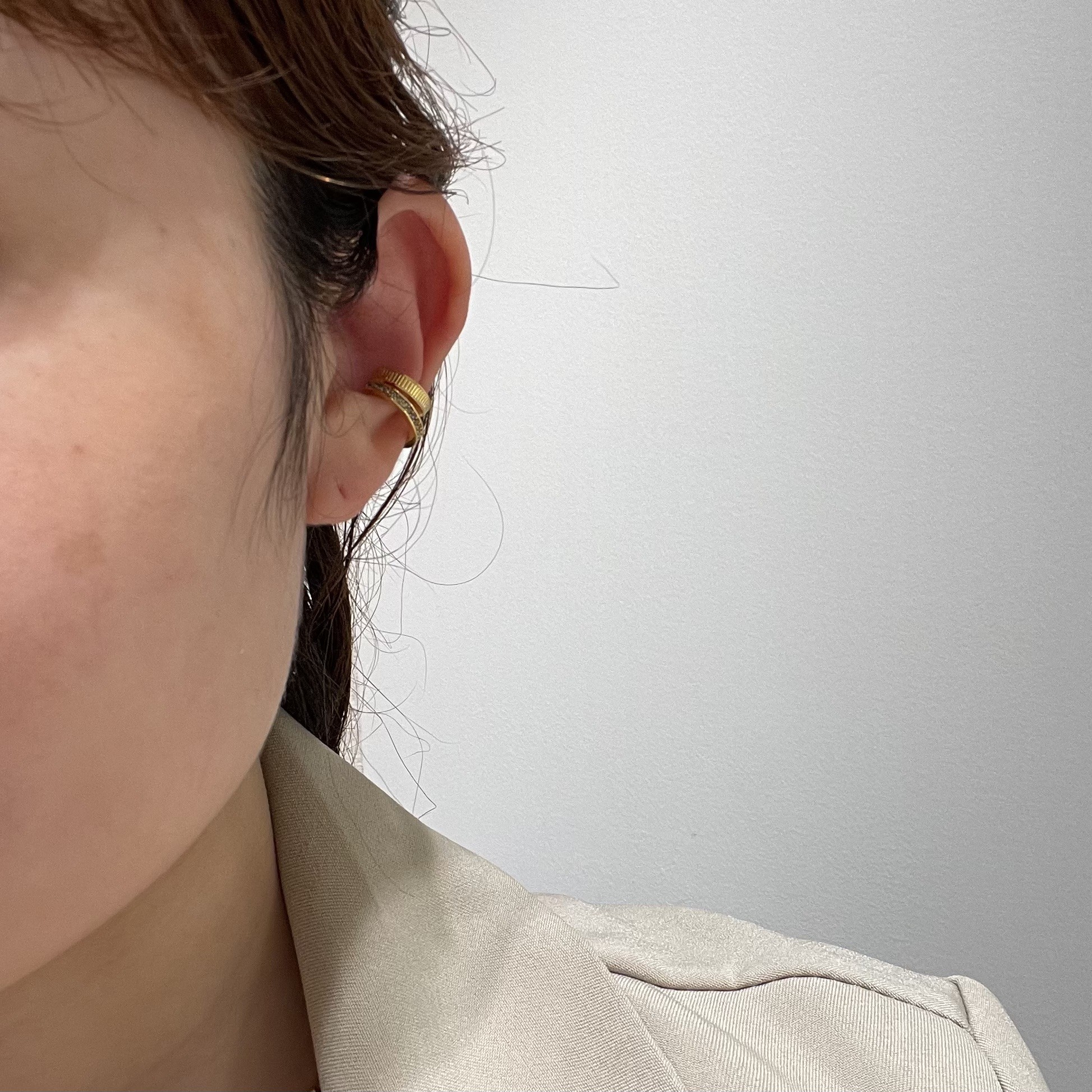 【ダブルラインのビジューイヤーカフ💎】