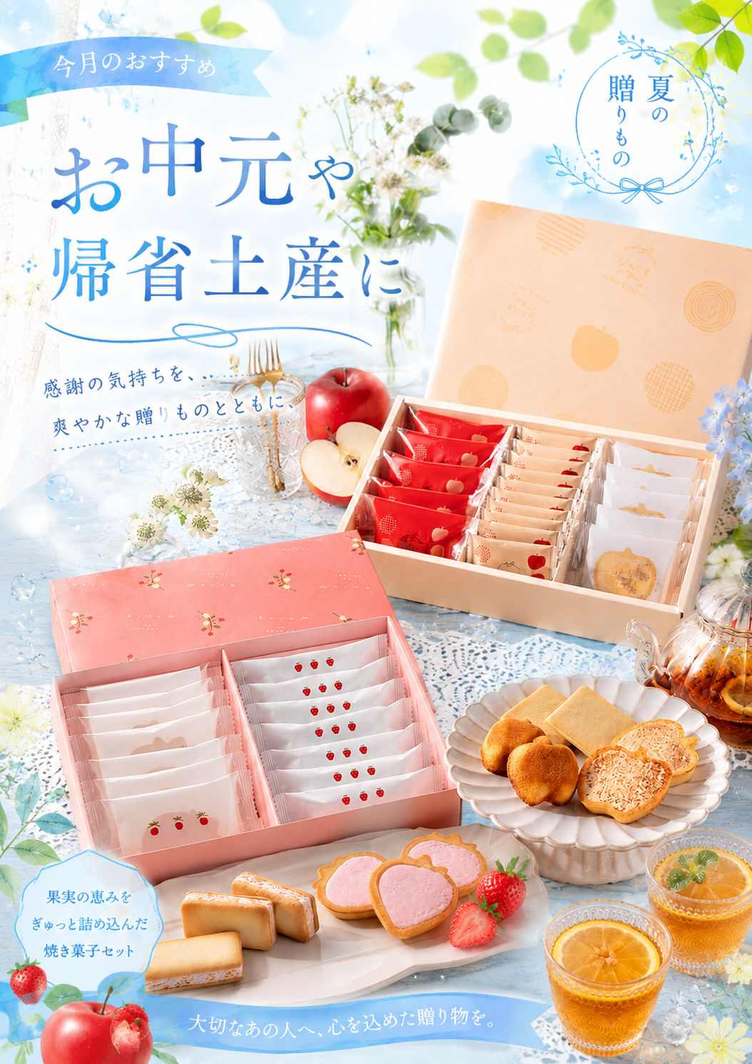 🎐今月のおすすめ|お中元・帰省土産に人気!夏のギフト特集🍎🍓