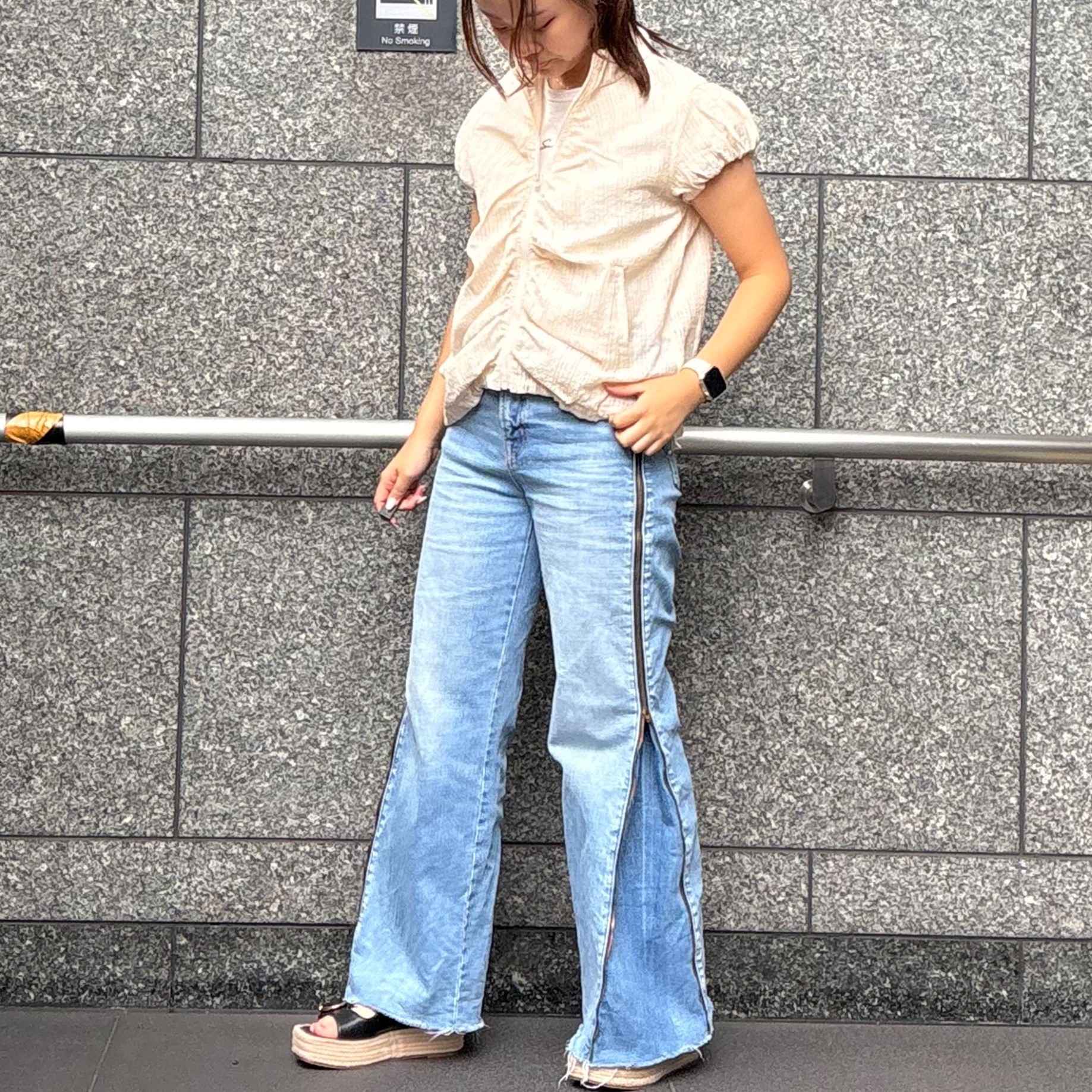 シアーチェックパフブルゾンが入荷しました♪