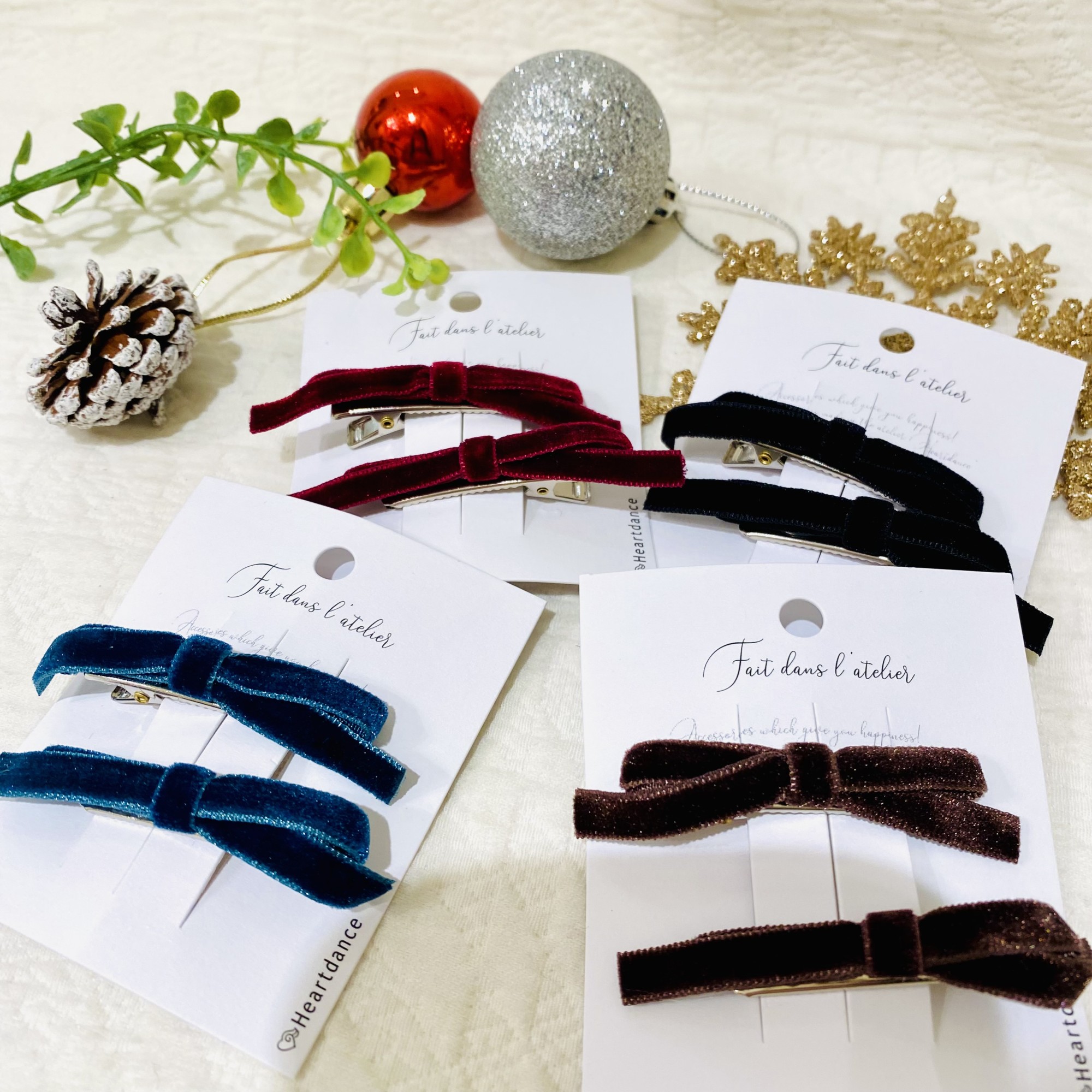 新作アイテム❤️ベロアリボンクリップセット