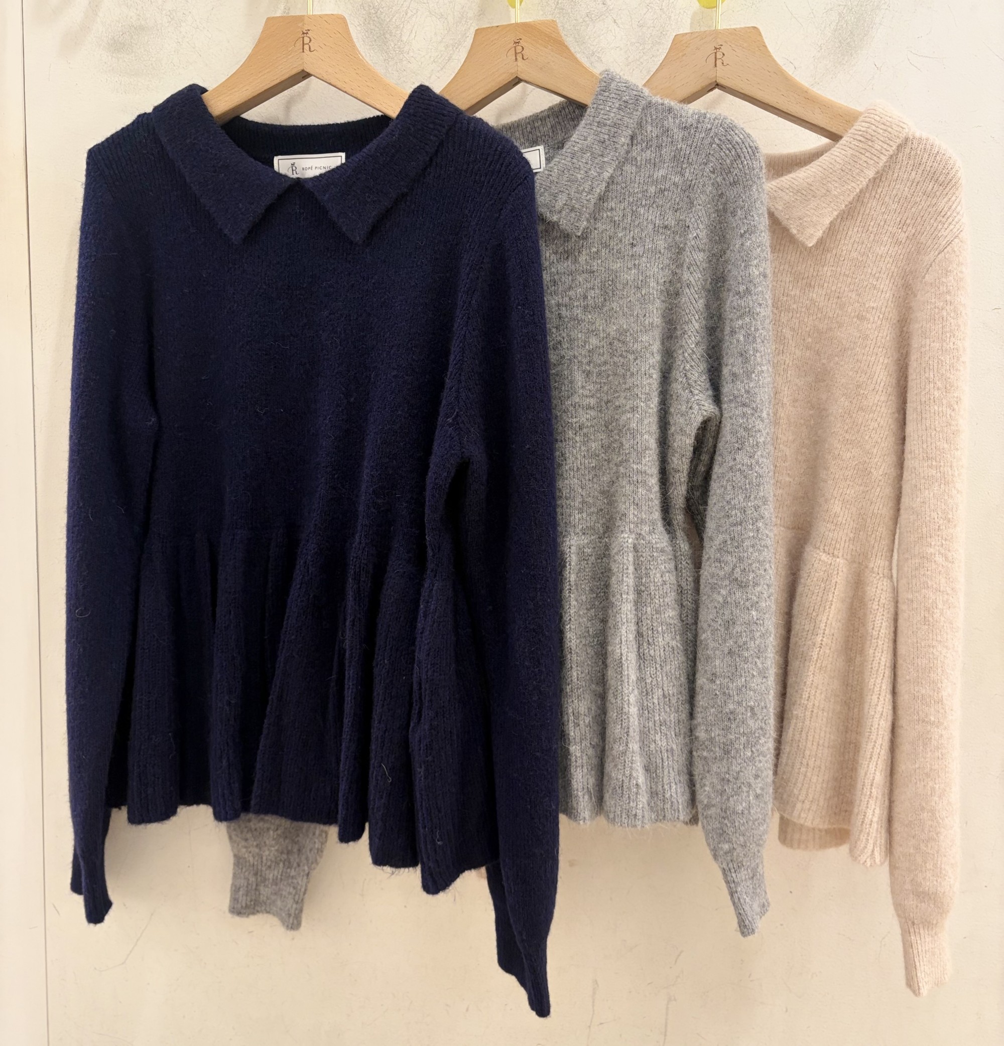 【シルエット美人を叶える…】ペプラムニット