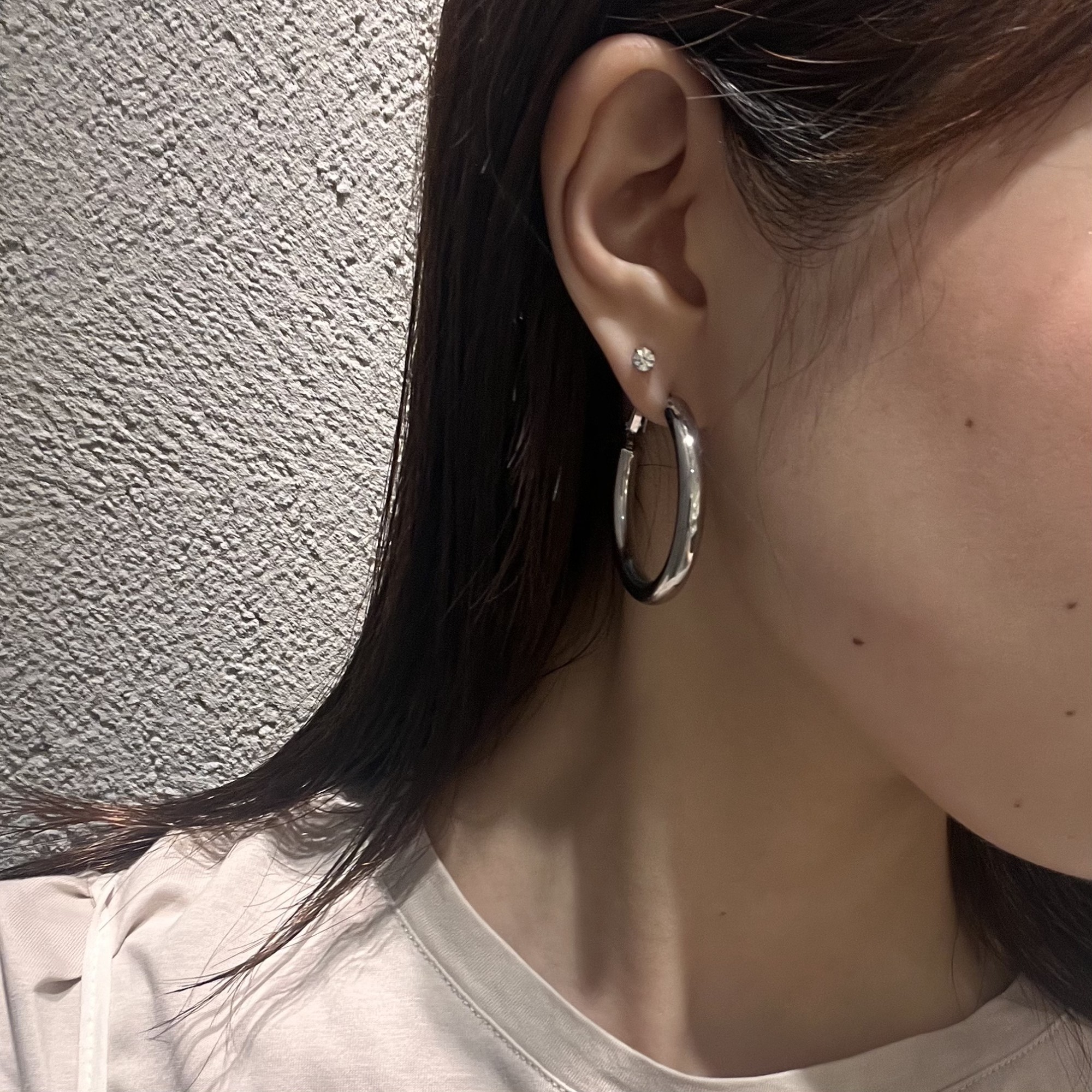 【🍉アレルギー対応💡ステンレスのフープピアス🫧】