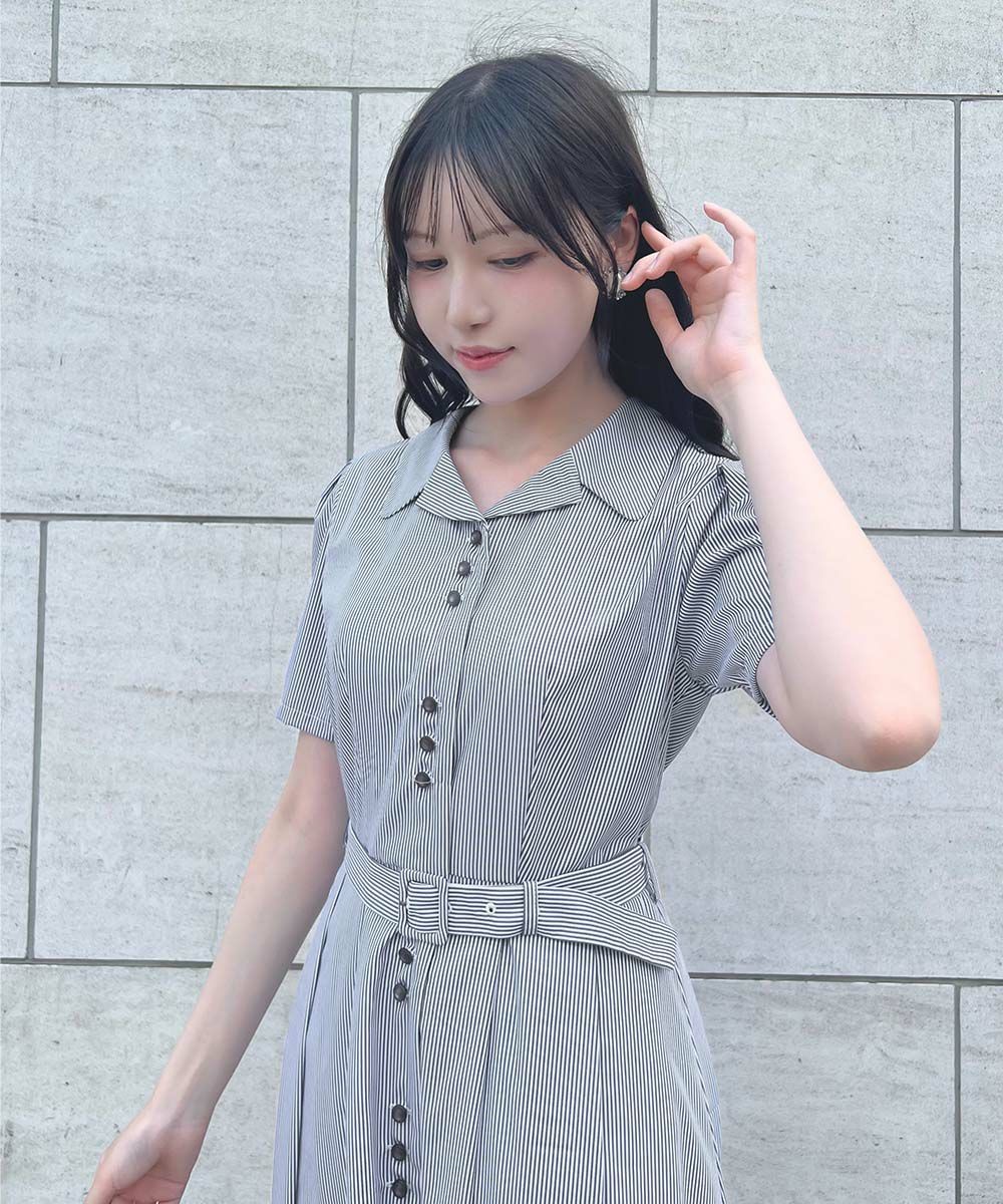 クラシカルなシルエットが魅力のシャツワンピース👗
