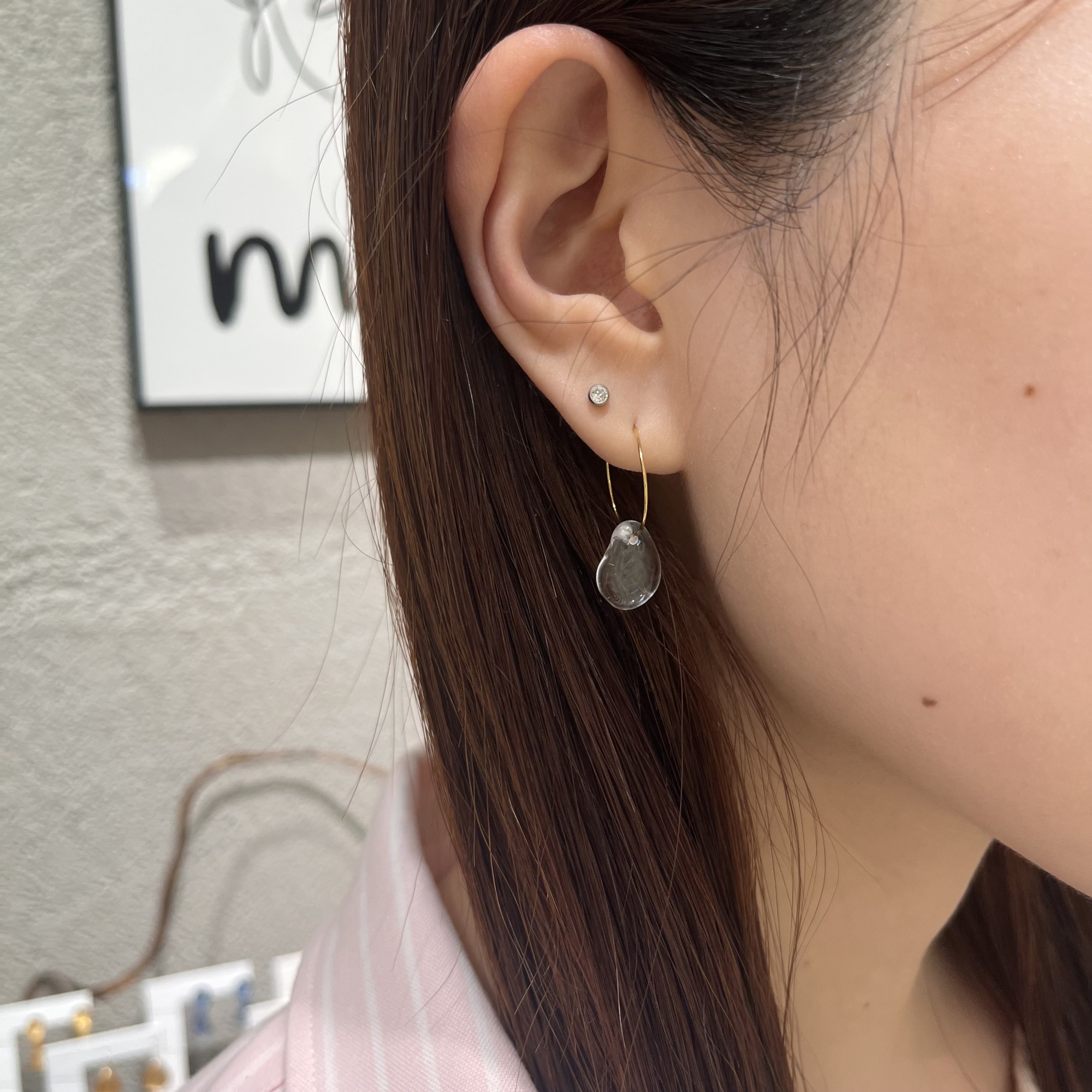【🫧夏を先取りしたガラスのフープピアス🫧】